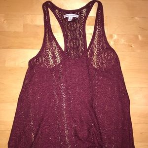Maroon Lace Racerback Tank